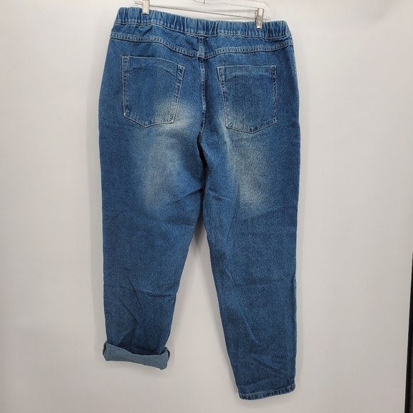 White birch relaxed fit plus size elastic waist denim joggers new without tags - Picture 4 of 8